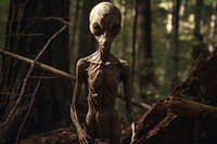 Alien sculpture darkness outdoors. AI generated Image by rawpixel.