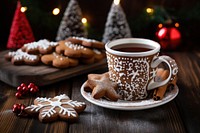 Gingerbread cookie christmas coffee. 