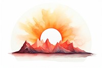 Mountain sun nature sunset. AI generated Image by rawpixel.