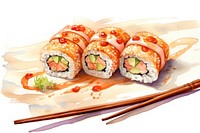 Sushi plate food meal. AI generated Image by rawpixel.