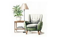 Furniture armchair plant lamp.