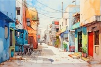 Street architecture building alley. AI generated Image by rawpixel.