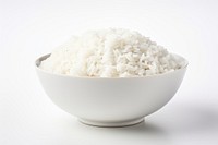 Rice white food white background. 