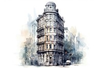 Building architecture drawing street. AI generated Image by rawpixel.