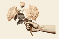 Drawing flower hand holding. AI generated Image by rawpixel.