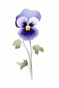Pansy flower plant white background. AI generated Image by rawpixel.