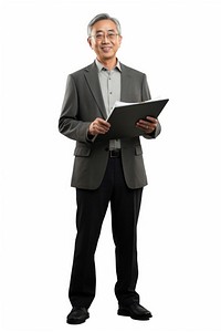 Standing adult male white background. 