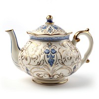 Teapot porcelain white background refreshment. 