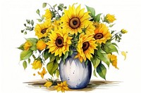 Sunflower plant vase inflorescence. AI generated Image by rawpixel.