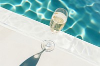 Champagne glass pool day. 