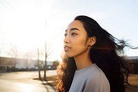 Portrait sunlight adult women. 