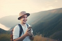 Smile travel nature selfie. AI generated Image by rawpixel.