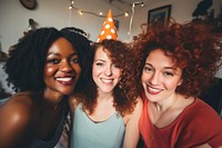 Birthday laughing portrait selfie. 