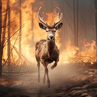 Wildlife animal antler mammal. AI generated Image by rawpixel.