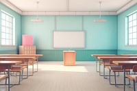 Room architecture classroom furniture. AI generated Image by rawpixel.