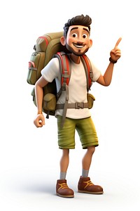 Backpack vacation cartoon white background. AI generated Image by rawpixel.