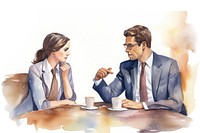 Conversation glasses office coffee. AI generated Image by rawpixel.