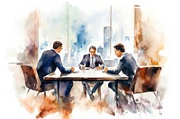 Architecture meeting people table. AI generated Image by rawpixel.