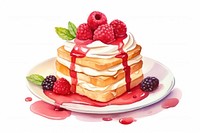 Dessert raspberry pancake cream. AI generated Image by rawpixel.