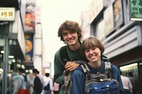 Backpack smile adult happy. 