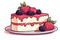 Fruit cake strawberry raspberry. AI generated Image by rawpixel.