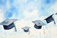 Graduation blue sky intelligence. AI generated Image by rawpixel.