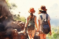 Adventure outdoors backpack hiking. AI generated Image by rawpixel.