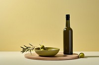 Bottle glass olive wine. AI generated Image by rawpixel.