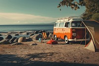 Outdoors camping vacation vehicle. AI generated Image by rawpixel.