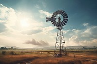 Windmill landscape outdoors nature. 