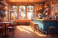 Architecture restaurant furniture building. AI generated Image by rawpixel.