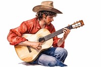 Guitar musician adult white background. AI generated Image by rawpixel.