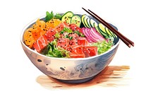 Chopsticks plate food bowl. AI generated Image by rawpixel.