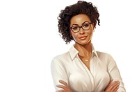 Portrait glasses female adult. AI generated Image by rawpixel.
