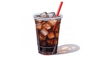 Drink glass soda ice. 