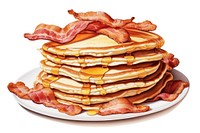 Pancake bacon plate food. AI generated Image by rawpixel.