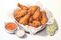 Basket fried food fried chicken. AI generated Image by rawpixel.
