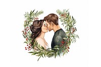 Kissing adult white background affectionate. AI generated Image by rawpixel.