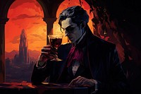 Drink painting drinking adult. AI generated Image by rawpixel.