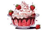 Strawberry dessert sundae cream. AI generated Image by rawpixel.