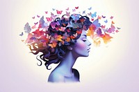 Mental health portrait flower adult. AI generated Image by rawpixel.