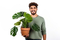 Plant holding smile adult. AI generated Image by rawpixel.