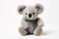 Toy plush koala white background. 