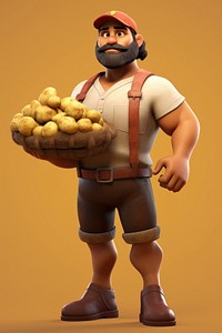 Vegetable potato food bodybuilder. AI generated Image by rawpixel.