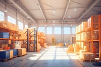 Warehouse architecture building delivering. AI generated Image by rawpixel.