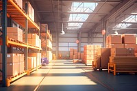 Warehouse architecture building box. AI generated Image by rawpixel.