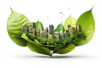 Building city leaf architecture. AI generated Image by rawpixel.