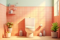 Toilet bathroom architecture flooring. AI generated Image by rawpixel.