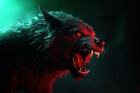 Wolf animal mammal illuminated. AI generated Image by rawpixel.
