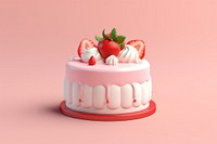 Strawberry cake dessert fruit. AI generated Image by rawpixel.